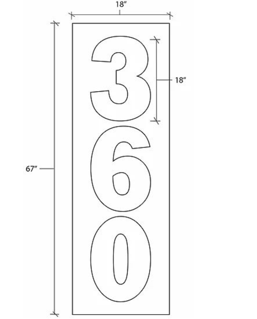 Metal Signs - Vertical Outfield Distance Sign
