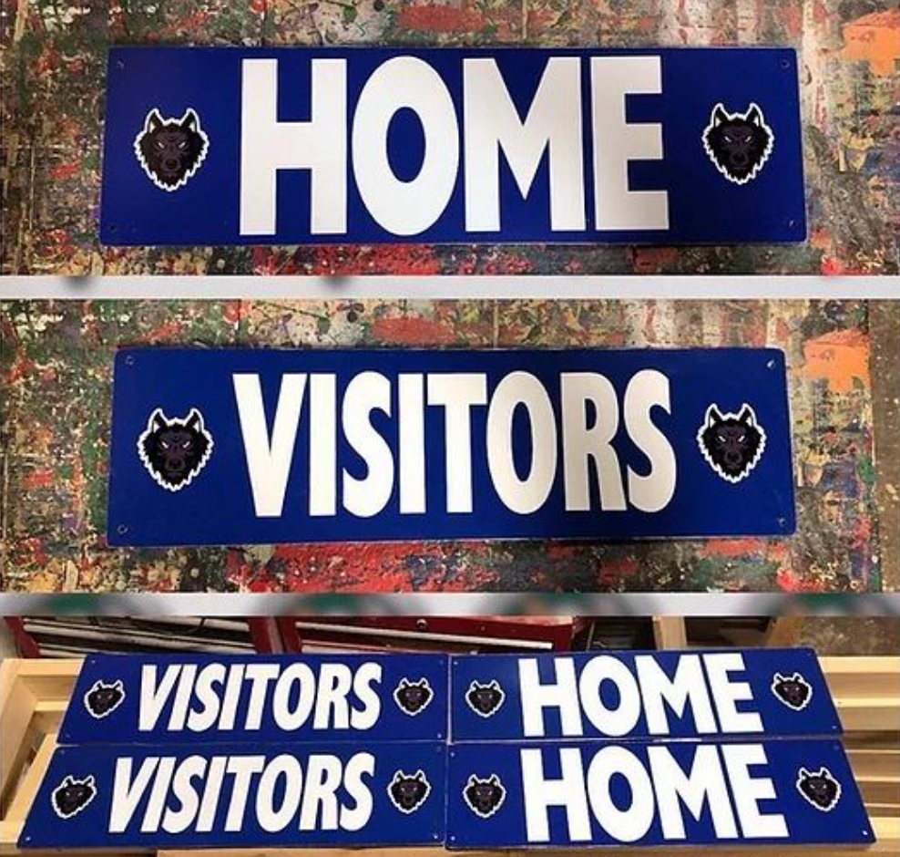 Metal Signs - Dugout Header Home & Visitor Signs