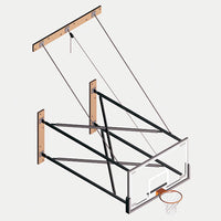 Up-Folding Wall-Mounted Basketball Backstop (DUW)