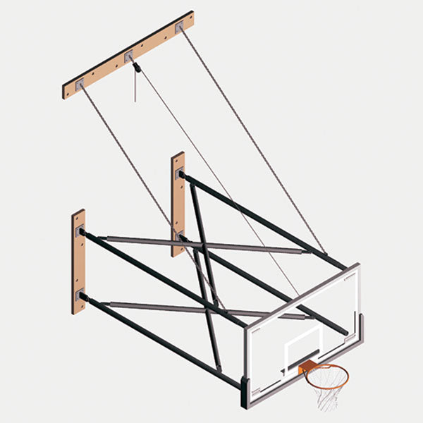 Up-Folding Wall-Mounted Basketball Backstop (DUW)