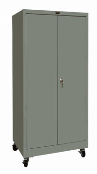 800 Series - Mobile Storage Cabinet - 48"W x 24"D x 78"H - Single Tier, Double Solid Door, 1-Wide - (725 Dark Gray)