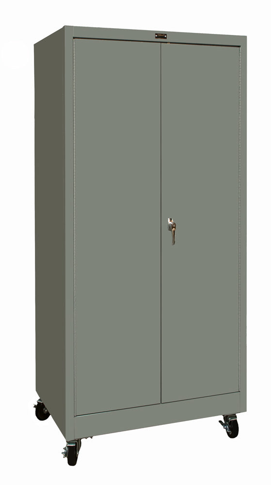 800 Series - Mobile Storage Cabinet - 48"W x 24"D x 78"H - Single Tier, Double Solid Door, 1-Wide - (725 Dark Gray)