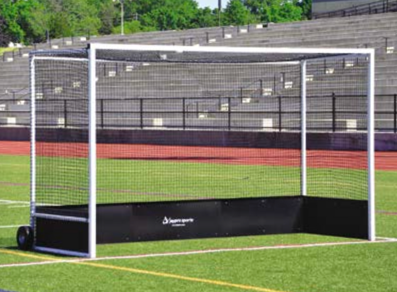 (#FHG‐2ALS) Field Hockey Goal (2 in. x 2 in. Square Aluminum with Bottom Boards) ‐ Official (7 ft.H x 12 ft.W x 4 ft.D) ‐ NFHS, NCAA, FIH Compliant
