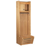Recruiter 2 Wood Locker - Open Front, 1-Wide with Footlocker/Seat, Security Box, Stainless Steel Hooks & Coat Rod