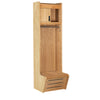 Recruiter 2 Wood Locker - Open Front, 1-Wide with Footlocker/Seat, Security Box, Stainless Steel Hooks & Coat Rod
