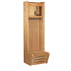 Recruiter 2 Wood Locker - Open Front, 1-Wide with Footlocker/Seat, Security Box, Stainless Steel Hooks & Coat Rod