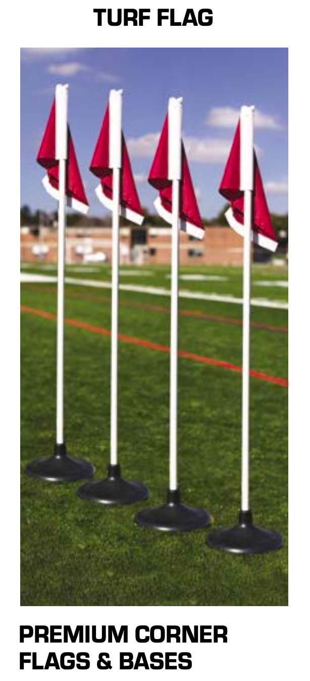 (#RBF-4) - Corner Flags ‐ Premium ‐ with Rubber Base (Set of 4)
