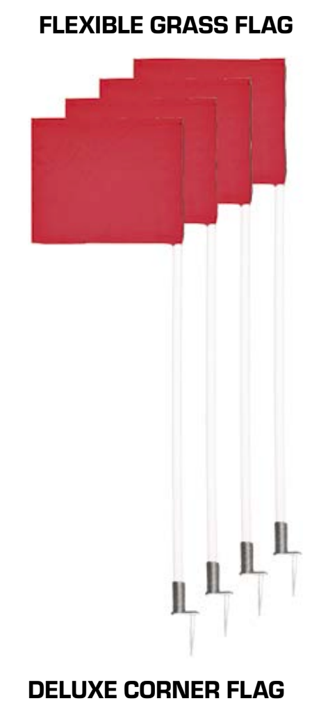 (#DCF-255) Corner Flags ‐ Deluxe with Spring Loaded Base ‐ (Set of 4)