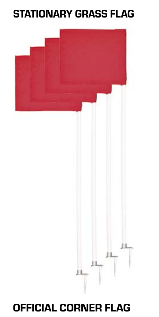 (#DCF‐251) Corner Flags ‐ Official Size with Stationary Base ‐ (Set of 4)