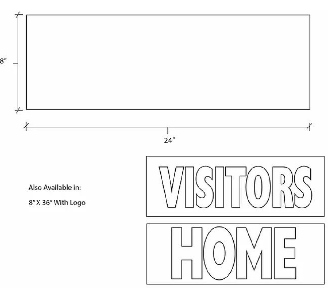 Metal Signs - Dugout Header Home & Visitor Signs