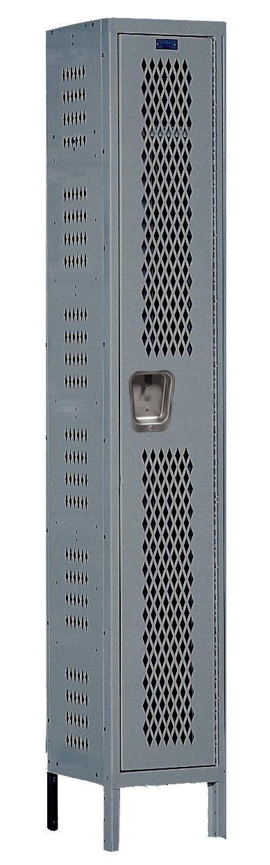 Heavy-Duty Ventilated Locker - Singe-Tier, 1-Wide, 78"H, Assembled