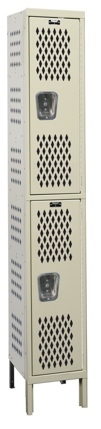 Heavy-Duty Ventilated Locker - Double-Tier, 1-Wide, 78"H, Assembled