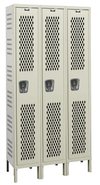 Heavy-Duty Ventilated Locker - Singe-Tier, 3-Wide, 78"H, Assembled