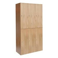 Women's Locker Room - Double Tier - Model B Vertical Locker - Phenolic - New Age Oak Color - 72"H x 12"W x 18"D