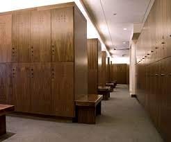 Women's Locker Room - Double Tier - Model B Vertical Locker - Phenolic - New Age Oak Color - 72"H x 12"W x 18"D