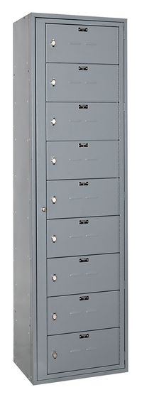 Uniform Exchange Locker - 1-Wide - Dark Grey - Assembled (8-Person or 9-Person)
