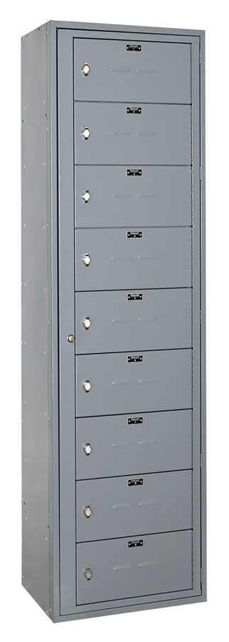 Uniform Exchange Locker - 1-Wide - Dark Grey - Assembled (8-Person or 9-Person)