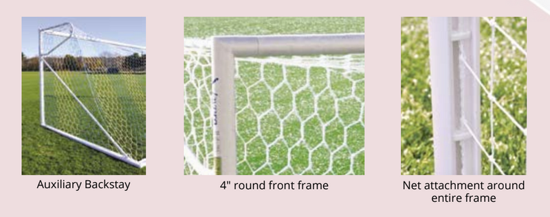 NOVA™ Premier Round Soccer Goal (8’H x 24’W x 4’B x 10’D) ‐ NFHS, NCAA, FIFA Compliant - #SGP-600