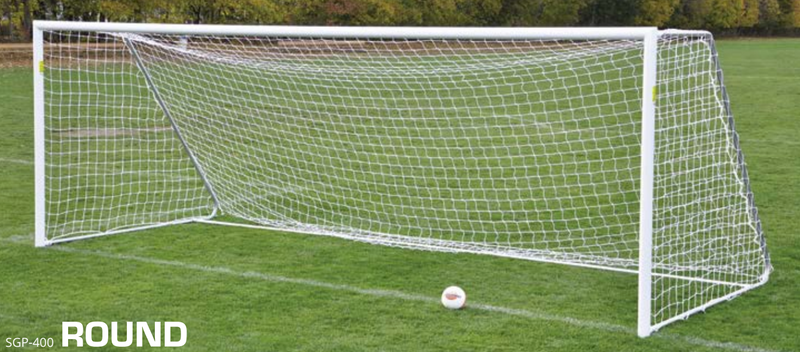 Deluxe Classic Official Round Goal Package (8 ft.H x 24 ft.W x 4 ft.B x 10 ft.D) ‐ NFHS, NCAA, FIFA Compliant - #SGP-400PKGDX
