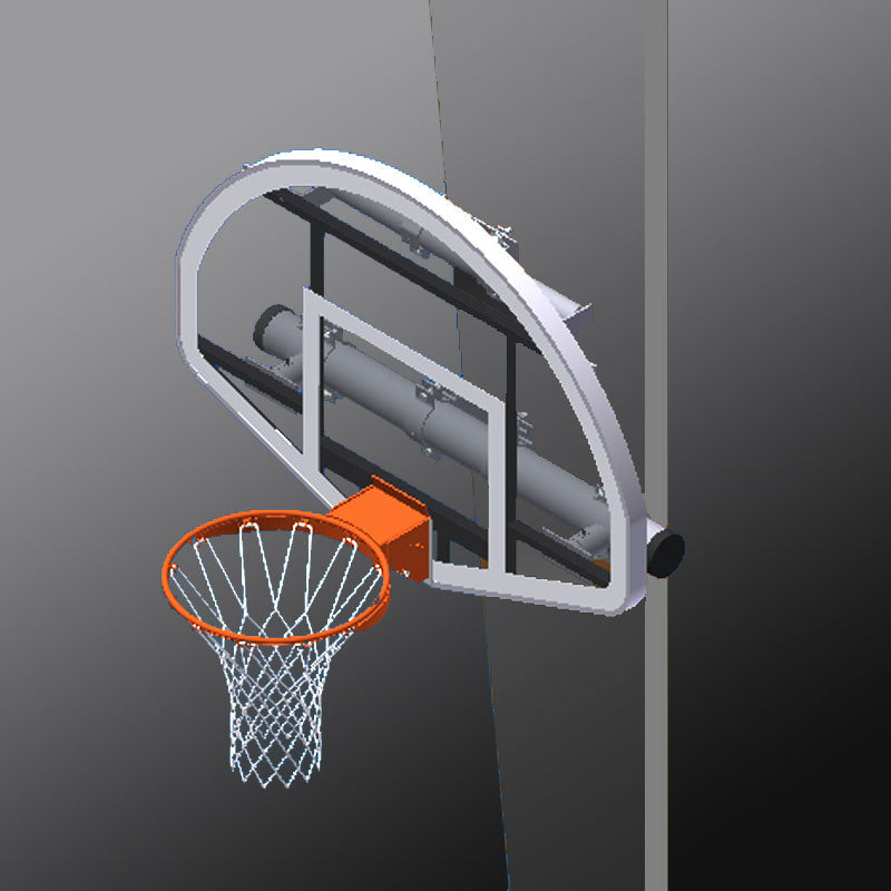 Column Mounted Stationary Basketball Backstop - CM - Sport Biz